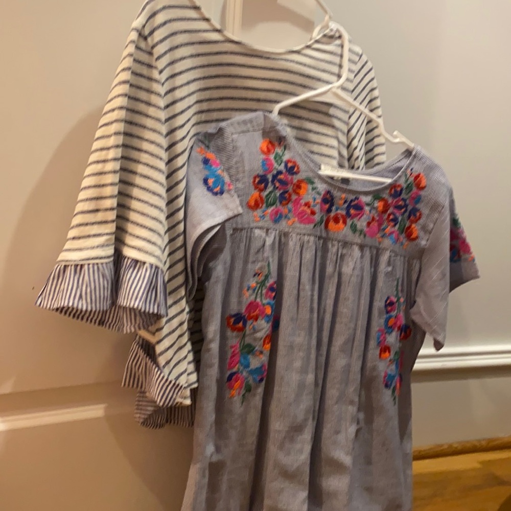 two super cute blue tops. both worn a few times.